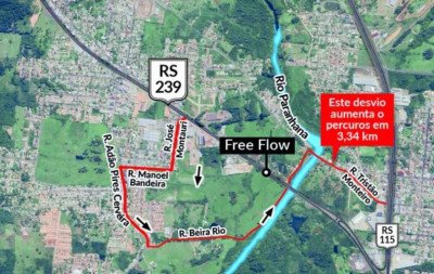 FREE FLOW: Motorista terá como desviar de novos pedágios na RS-239