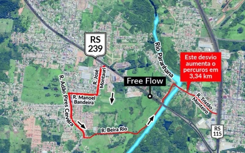 Desvio do free flow na região | abc+