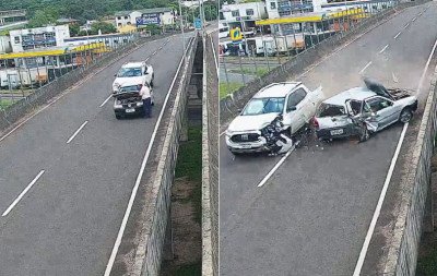 VÍDEO: Imagens mostram momento em que motorista é arremessado de viaduto ao descer para fechar capô de carro