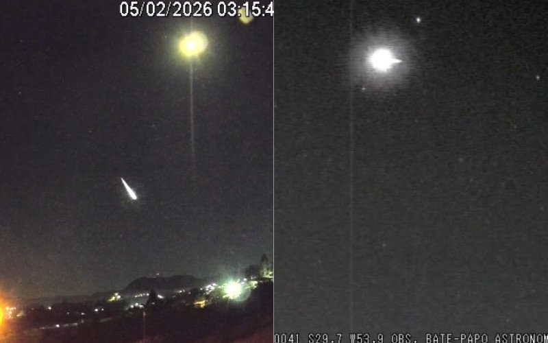 Meteoros riscam céu do RS durante noite de quarta-feira (4) e madrugada desta quinta-feira (5) | abc+