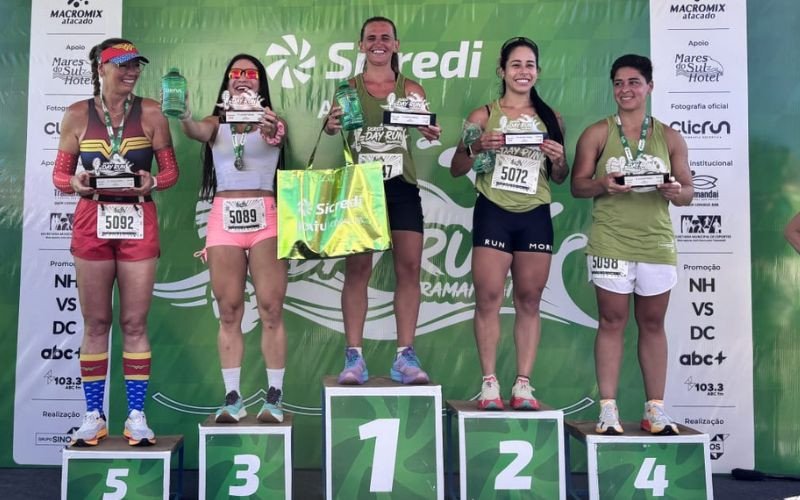Vencedoras dos 5 km do Sicredi Day Run Tramandaí neste domingo (8)
