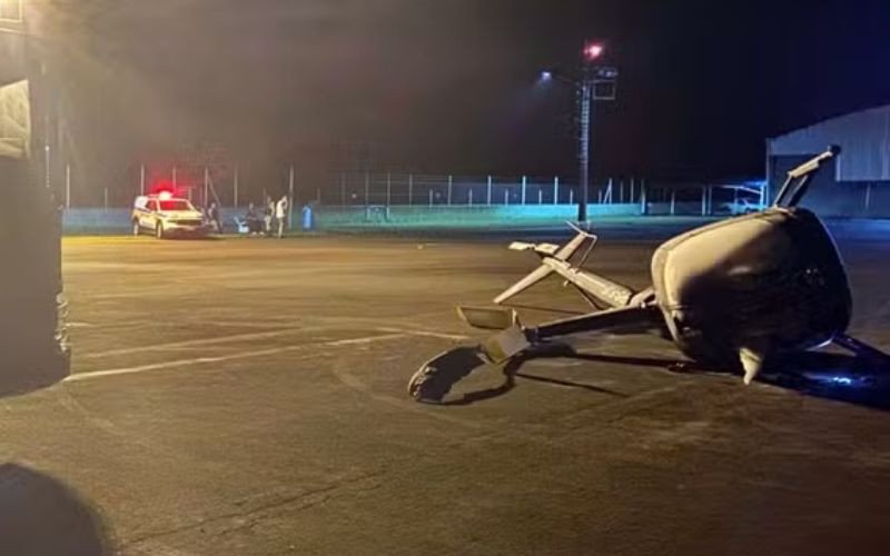 Helicóptero caiu durante tentativa de decolagem no aeroporto de Caxambu | abc+