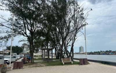 Praça dos Botos é ponto de passeio e tem atividades para além da pesca