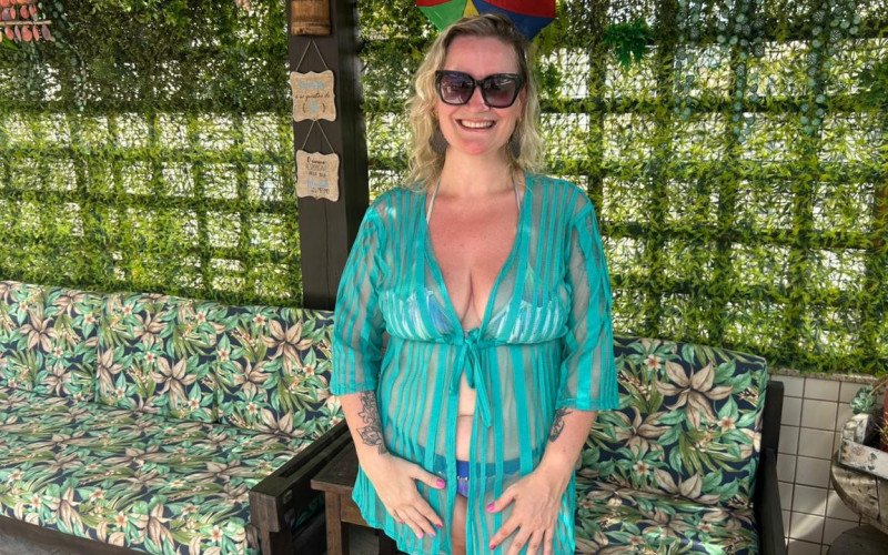 Carina Gertz aproveitou atividades do hotel em Tramandaí | abc+
