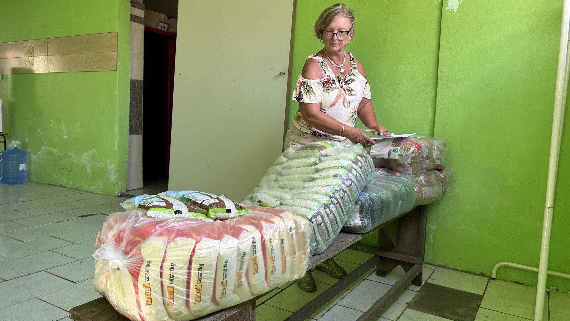 Claudete Schneider, presidente da Elos do Bem, afirma que convênio traz alívio e garantia de manter cozinha solidária