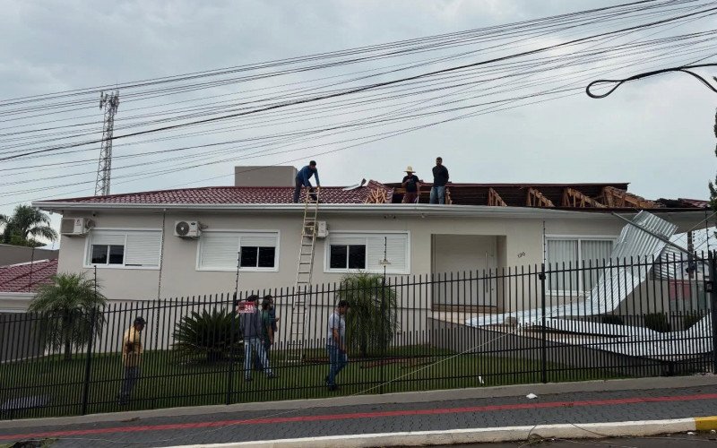 Rastro de destruição pela cidade de Palmeira das Missões