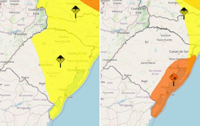 RS tem alertas de tempestades e vendaval com ventos de até 100 km/h