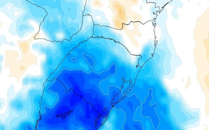 Mapa mostra massa de ar frio que atua sobre o RS nesta semana | abc+