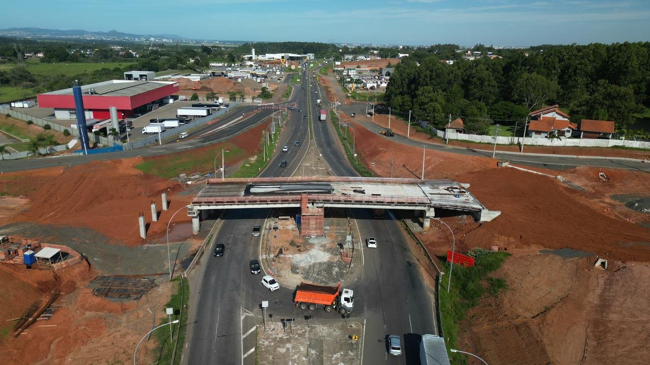 BR-386: Obra no viaduto do km 434 ultrapassa 86% em Nova Santa Rita