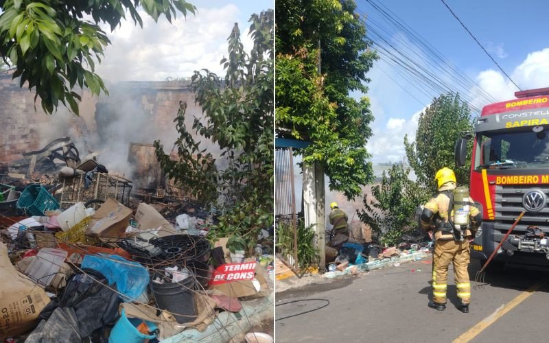 Incêndio atinge casa com lixo acumulado em Sapiranga | abc+