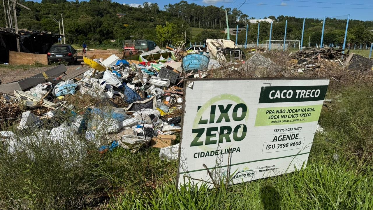 Lixão a céu aberto preocupa moradores próximos a escola em Campo Bom