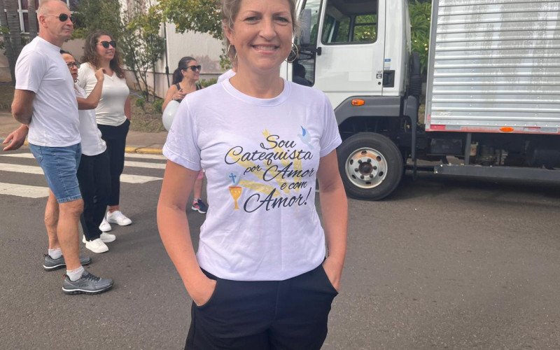 Silvia participou da Caminhada da Família pela Paz