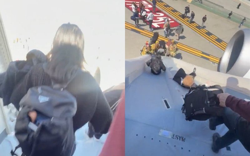 Sinal de incêndio em motor de avião causa pouso de emergência e 256 passageiros desembarcam de escorregador | abc+
