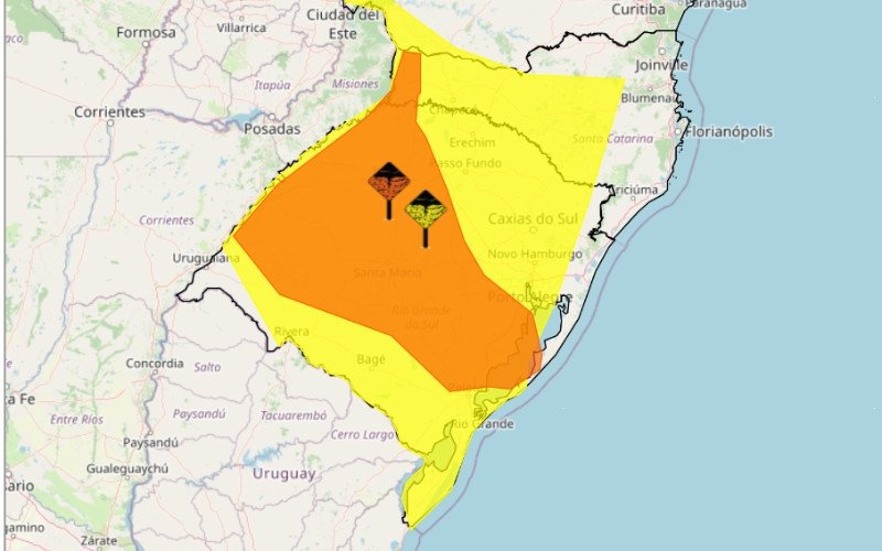 Inmet publica dois alertas para tempestade no RS | abc+