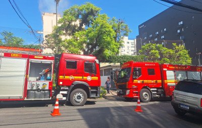 Incêndio atinge sede de clube em bairro nobre da capital; uma pessoa inalou fumaça