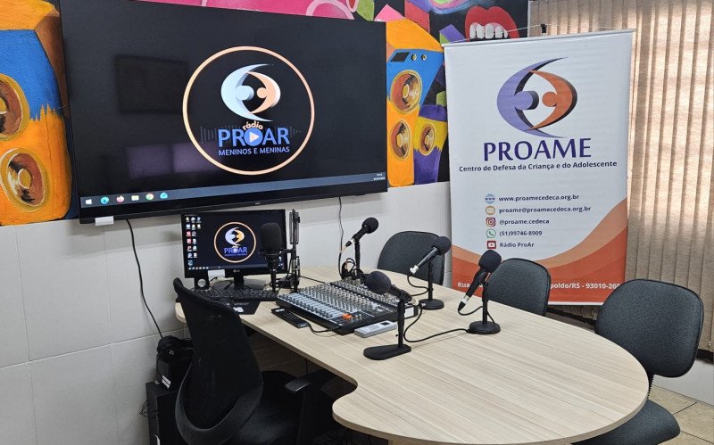Espaço onde é realizado o podcast ProAr, feito pelos jovens do Proame Cedeca