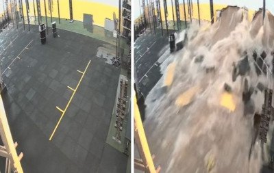 VÍDEO: Água derruba muro e destrói academia de crossfit após chuvarada