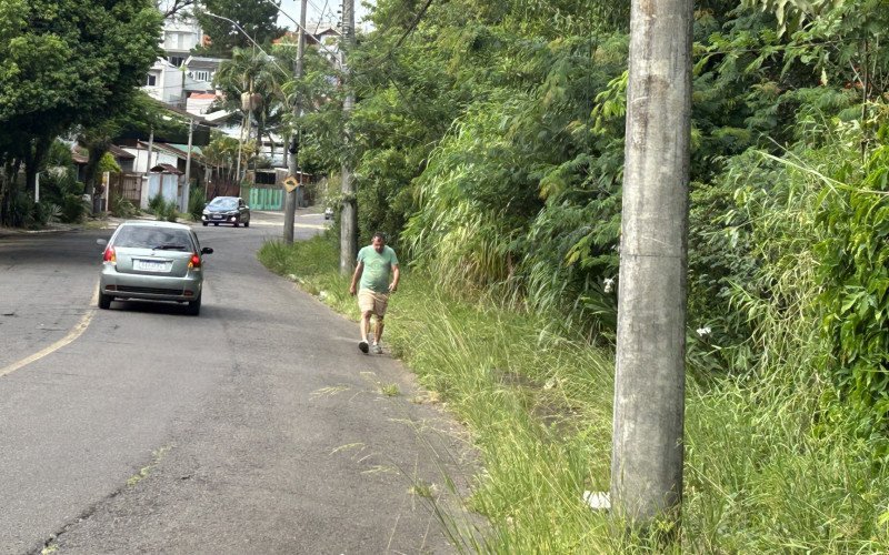 Pedestres precisam caminhar pela rua em determinados pontos devido ao mato alto | abc+