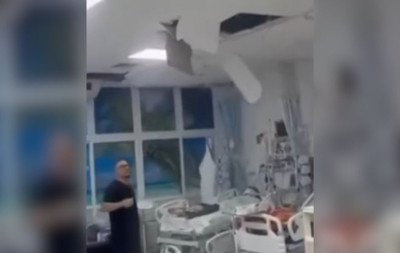 VÍDEO: Paciente em surto tenta fugir de hospital por tubulação e despenca do teto