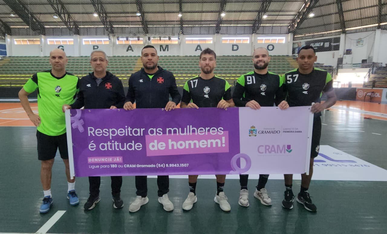 &ldquo;Viol&ecirc;ncia contra a mulher n&atilde;o &eacute; um jogo&rdquo;: Campanha &eacute; realizada em partidas de futsal em Gramado