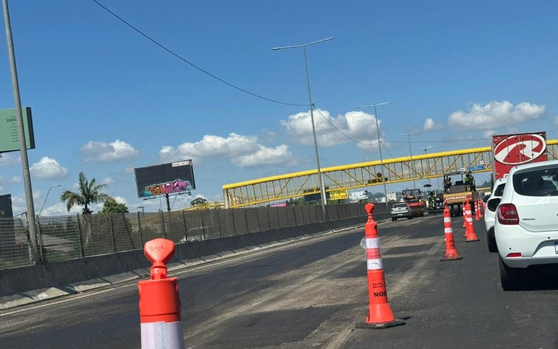 Obras na BR-116 causam lentidão em trecho de São Leopoldo