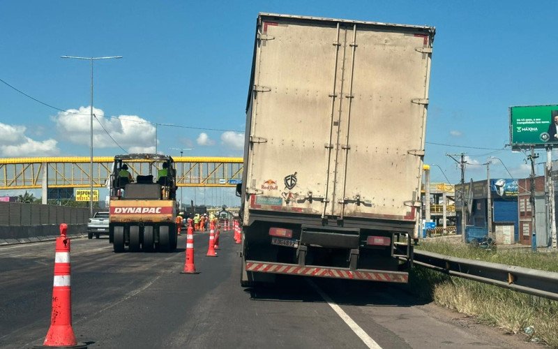 Obras na BR-116 causam lentidão em trecho de São Leopoldo