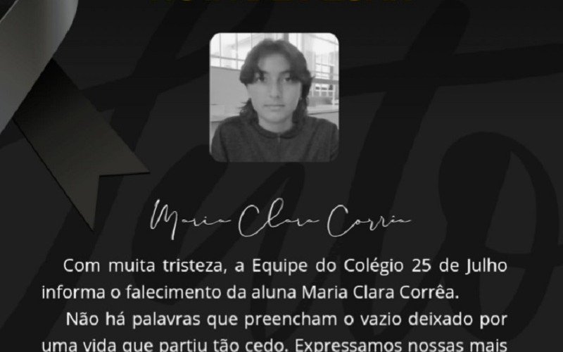 Escola divulga nota de pesar pela morte da estudante Maria Clara Corrêa | abc+