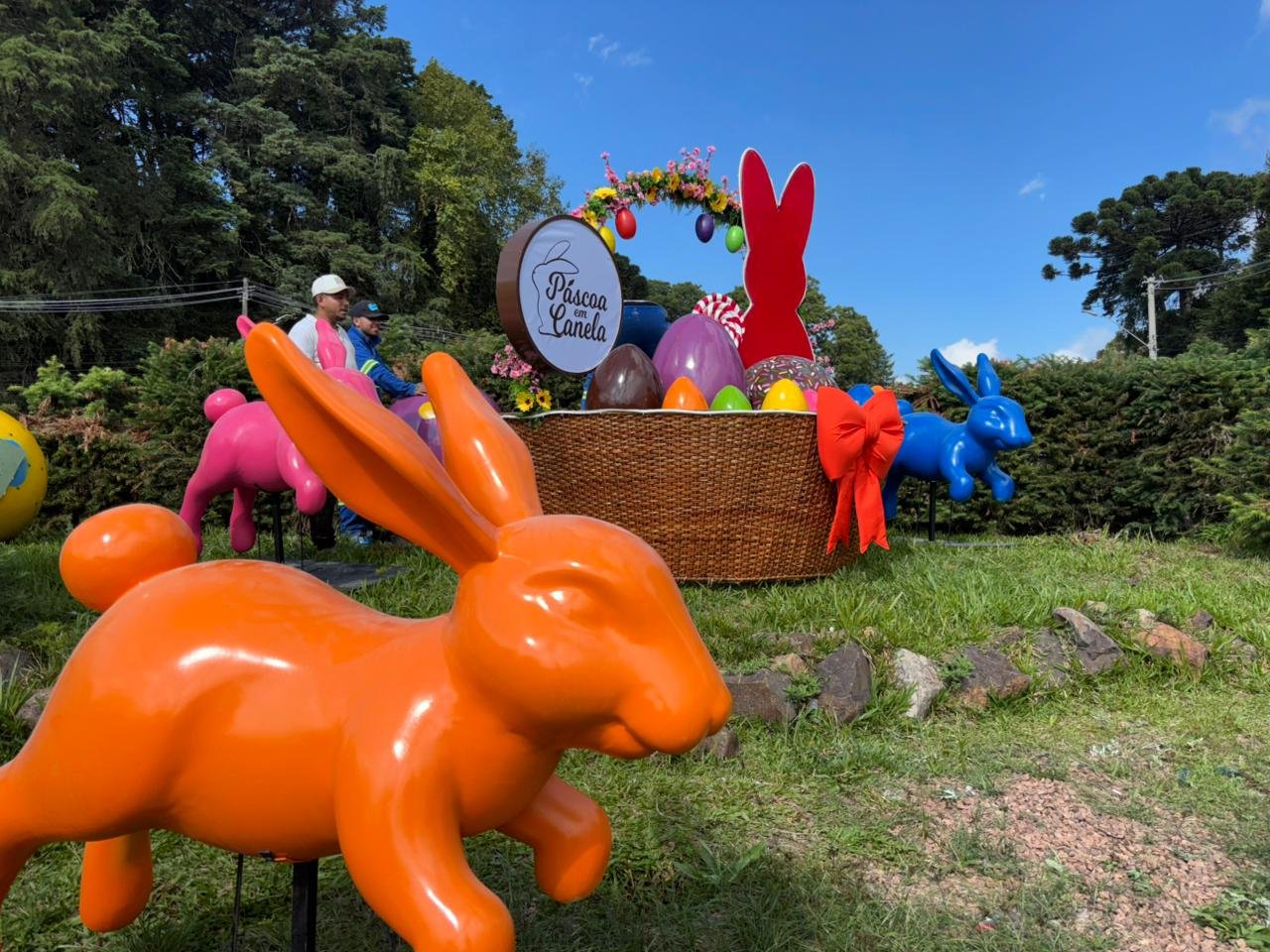 Pontos tur&iacute;sticos de Canela come&ccedil;am a receber a decora&ccedil;&atilde;o de P&aacute;scoa; saiba quando inicia a programa&ccedil;&atilde;o na cidade