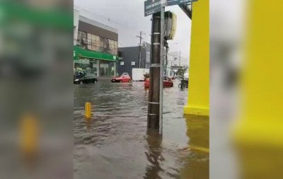 VÍDEO: Chuva causa alagamentos na região central de São Sebastião do Caí