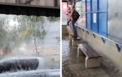 VÍDEO: Água escorre e alaga Paradão de Novo Hamburgo durante chuvarada
