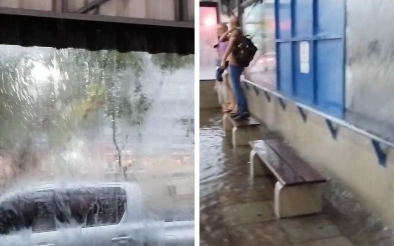 Água escorre e alaga Paradão de Novo Hamburgo durante chuvarada | abc+