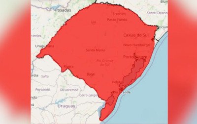 ALERTA VERMELHO NO RS: Inmet adverte para grande perigo com tempestades severas e vento nesta segunda-feira (23)