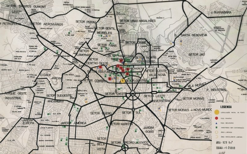 Mapa de contaminação do Césio-137 em Goiânia em 1987 | abc+