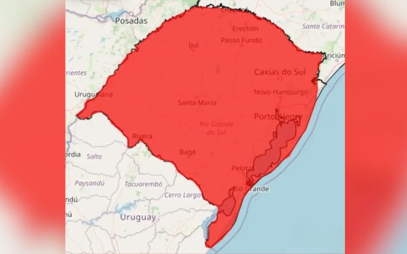 ALERTA VERMELHO NO RS: Inmet adverte para grande perigo com tempestades severas e vento nesta segunda-feira (23)