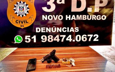 Dono de oficina é preso com arma furtada em bairro de Novo Hamburgo