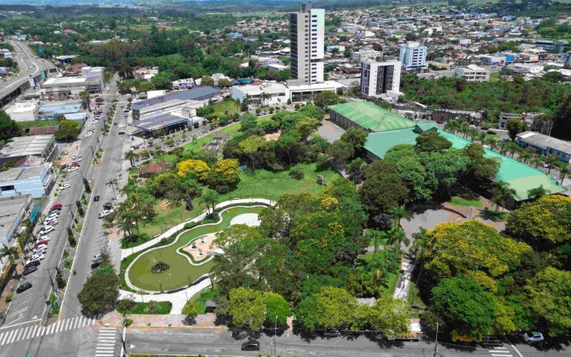 Vista aérea da área central de Portão, no Vale do Sinos | abc+