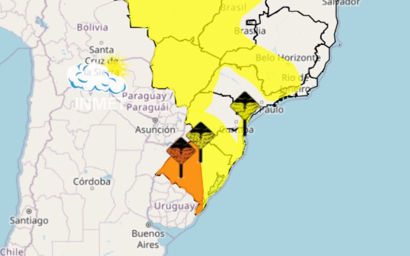 Alerta de tempestade no RS: Vento de até 100 km/h e queda de granizo podem atingir o Estado