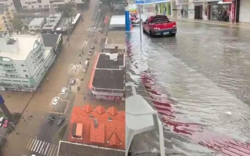 Balneário Camboriú suspende aulas e atendimentos de saúde após chuva de 130 milímetros