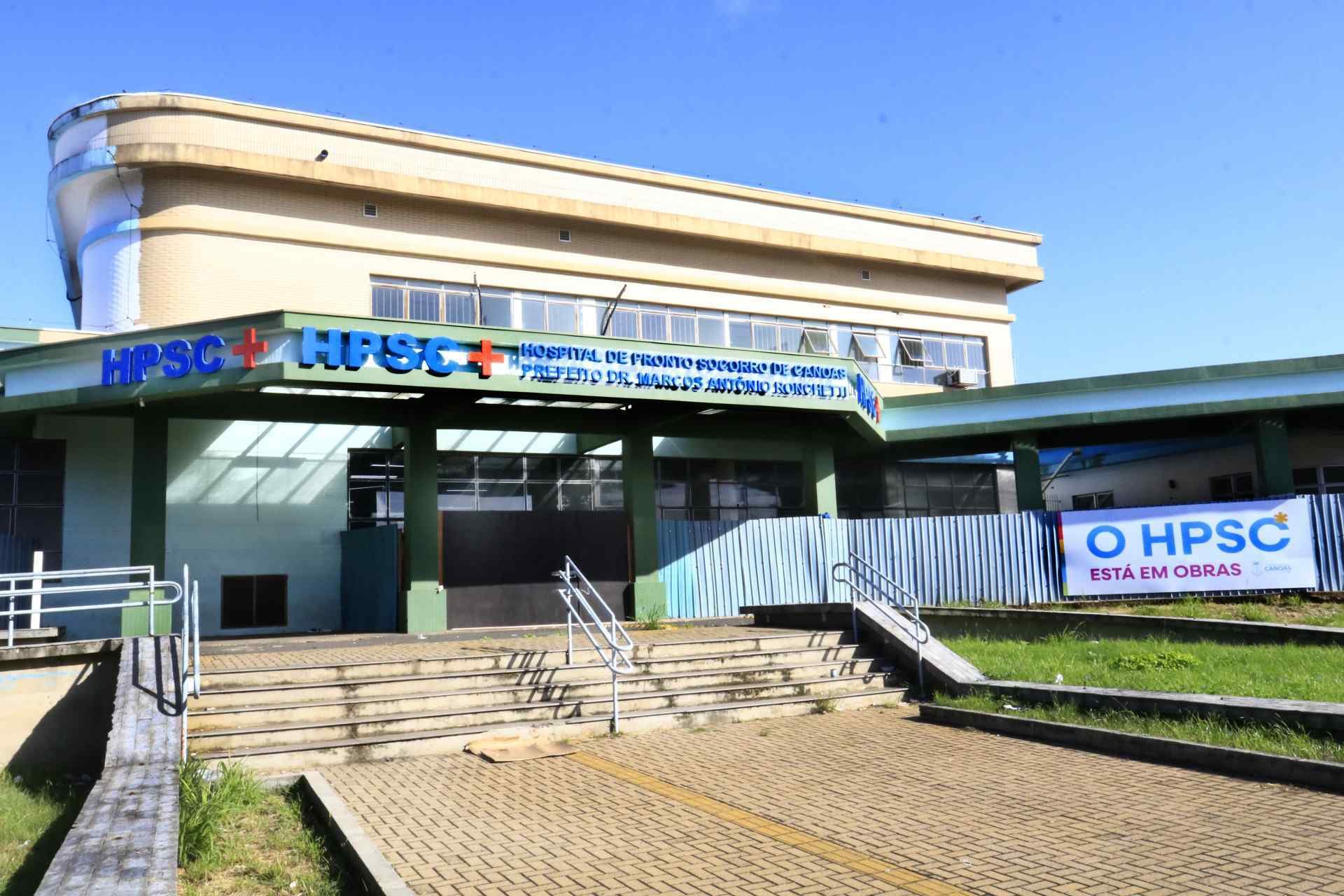 Perto de completar dois anos da enchente, obra de recuperação do HPS de Canoas está menos de 10% concluída