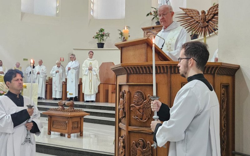 Padre Paulo Finkler falou na sua missa de posse do novo reitor do Santuário Sagrado Coração de Jesus