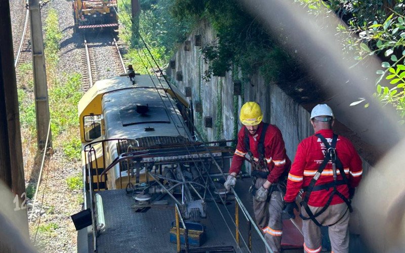 Reparo na rede aérea de energia da Trensurb começa após danos causados por tombamento de cargas em razão de acidente na BR-116 | abc+
