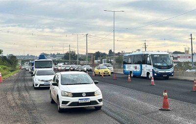 BR-116: Recapeamento provoca estreitamento de pista e lentidão entre Novo Hamburgo e São Leopoldo