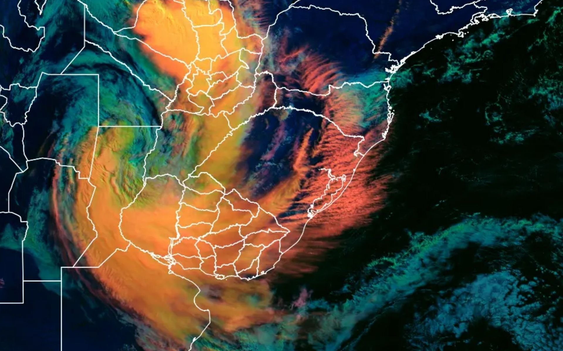 Ciclone no Uruguai avan&ccedil;a e provoca chuva em todas as regi&otilde;es do RS nesta quinta-feira