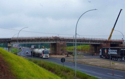 Viaduto sobre a BR-386, em Nova Santa Rita, ultrapassa 90% de execução