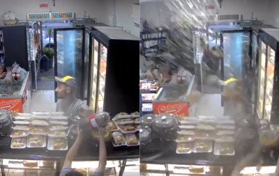 VÍDEO: Garrafa de refrigerante explode na mão de funcionária de padaria