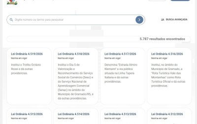 Portal da Câmara de Vereadores de Gramado passa a contar com novo sistema de acesso às leis; confira