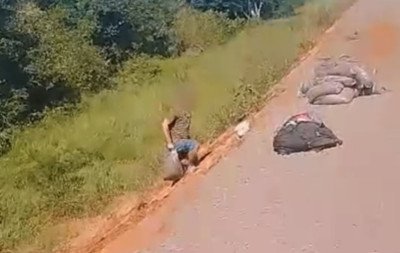 VÍDEO: Homens são flagrados ao furtar argila de dique em Novo Hamburgo