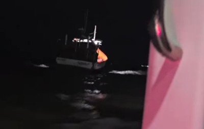 Barco afunda na Lagoa dos Patos em Pelotas