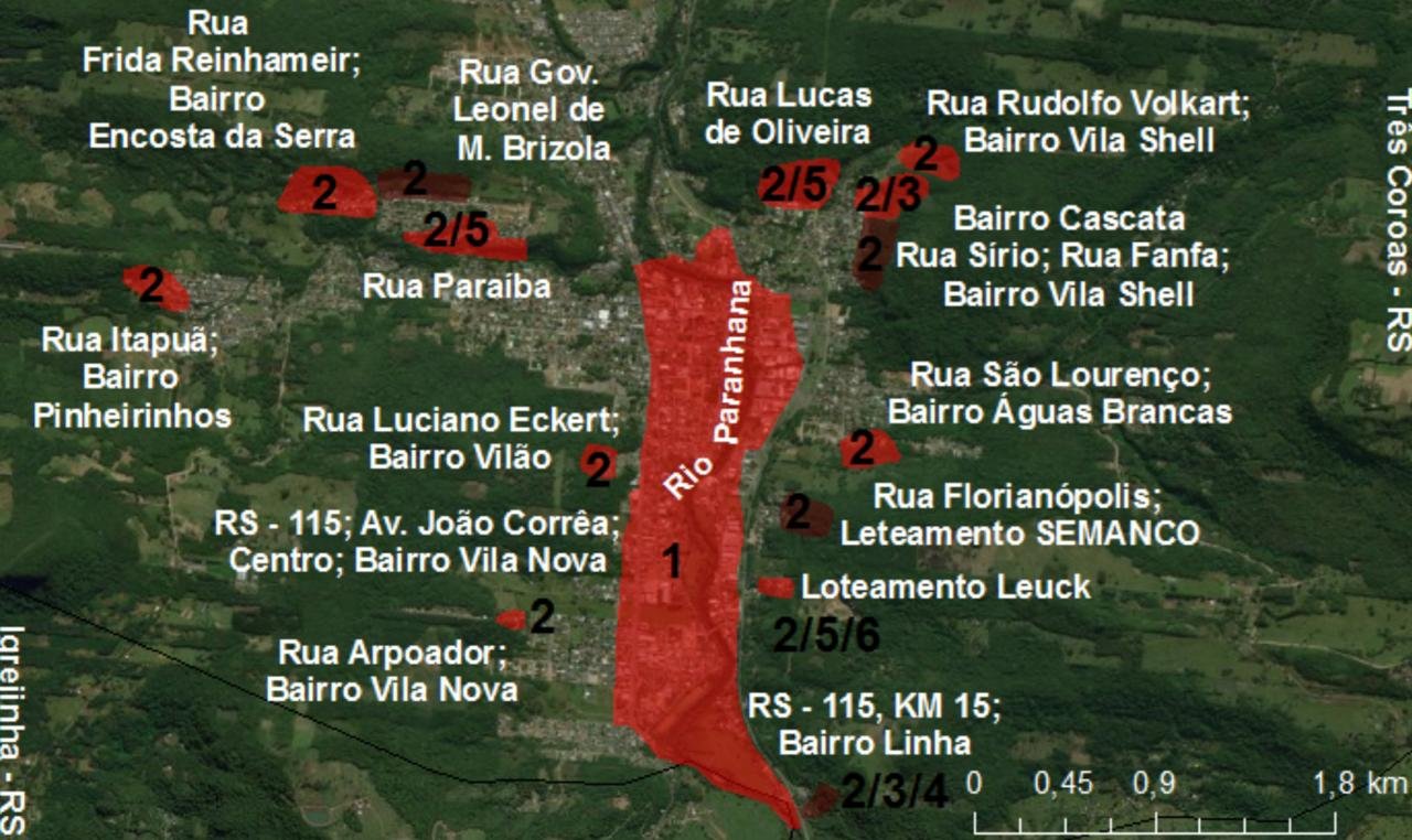 Tr&ecirc;s Coroas, Igrejinha, Parob&eacute; e Nova Hartz t&ecirc;m risco de deslizamento, alerta Defesa Civil