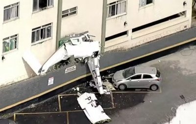 VÍDEO: Avião cai e atinge prédio em Belo Horizonte
